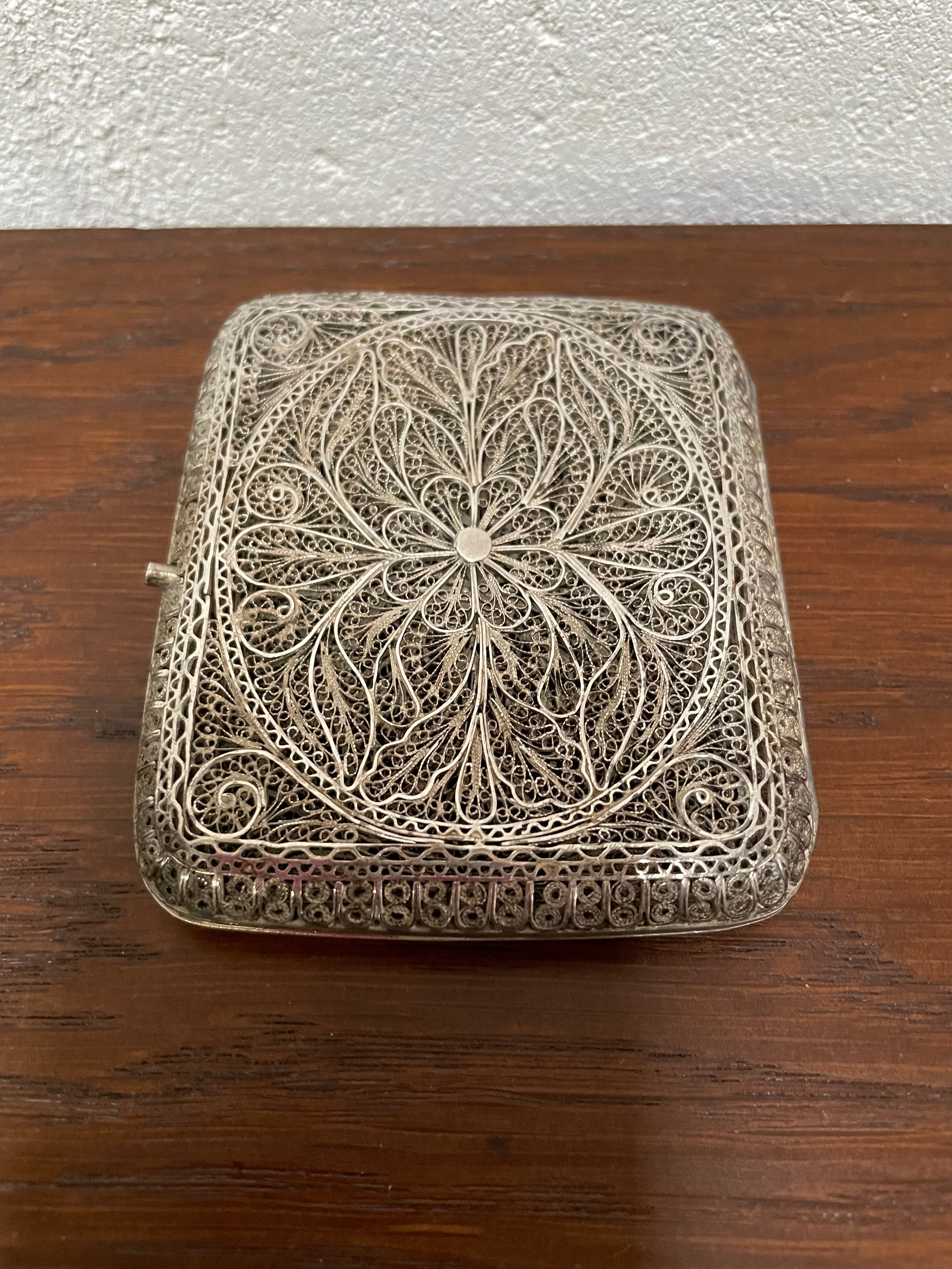 Antique Filigree Silver Case "Continental" | Antique & Vintage | Moonee Ponds Antiques | Australia Wide Delivery
