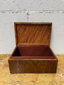 Figured Walnut Vintage Trinket Box A/F | Antique & Vintage | Moonee Ponds Antiques | Australia Wide Delivery