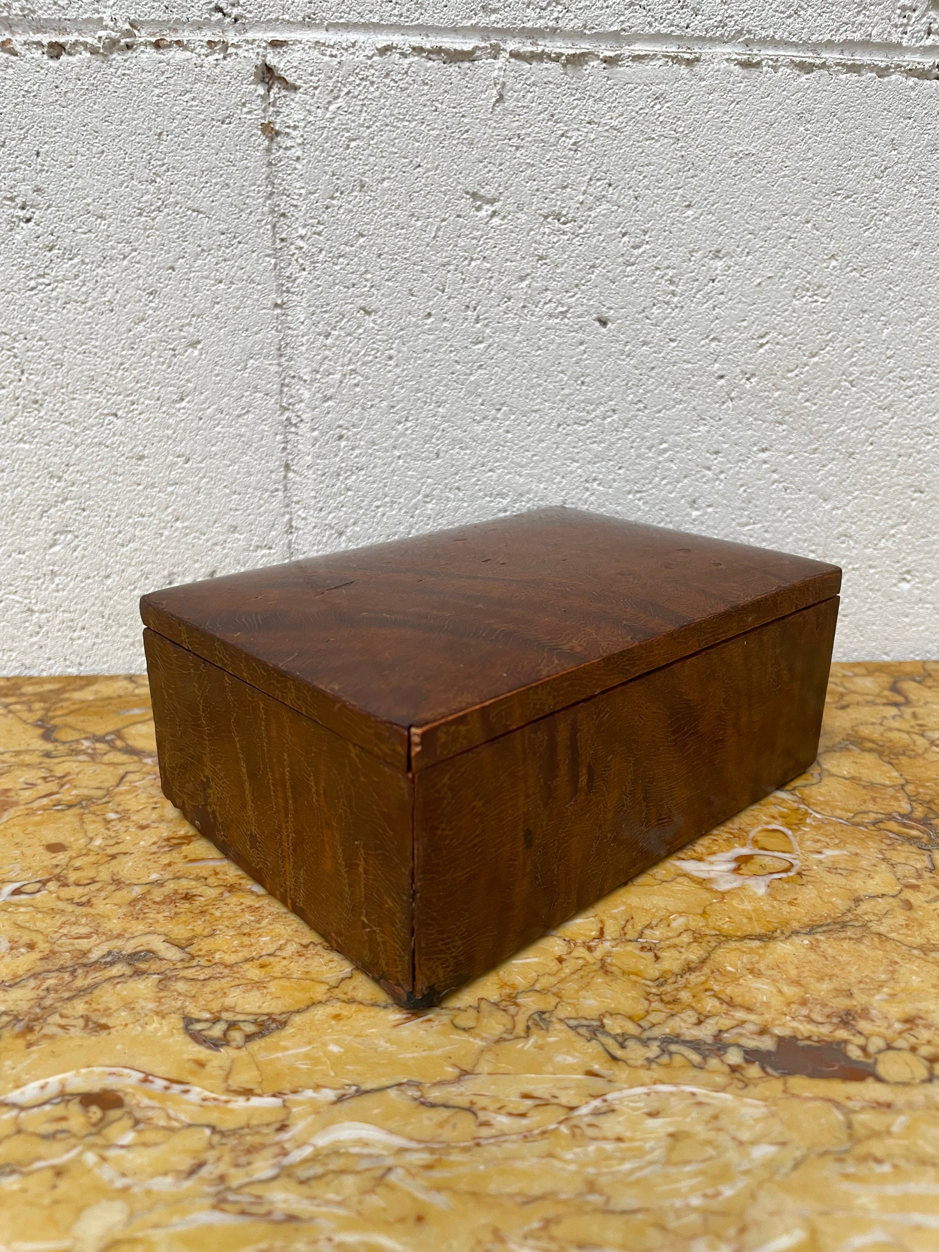 Figured Walnut Vintage Trinket Box A/F | Antique & Vintage | Moonee Ponds Antiques | Australia Wide Delivery