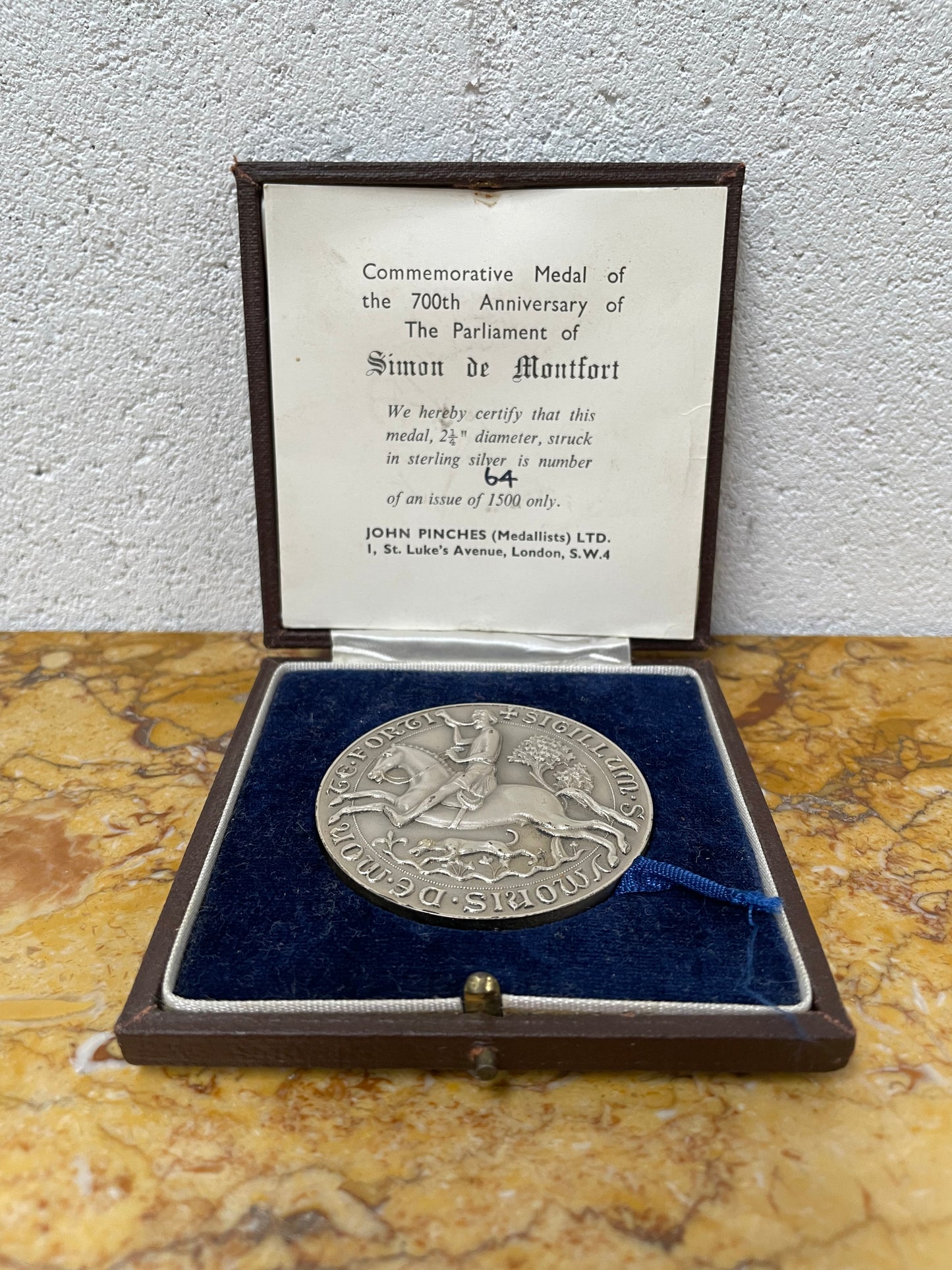 Heavy Sterling Silver Commemorative Medal of 700th Anniversary of The Parliament of Simon de Montfort