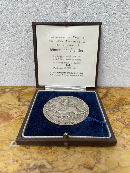 Heavy Sterling Silver Commemorative Medal of 700th Anniversary of The Parliament of Simon de Montfort