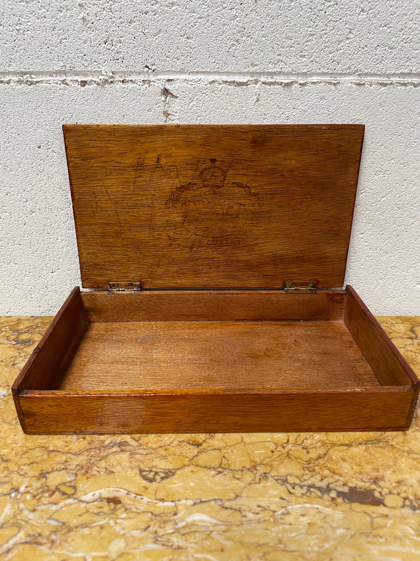 Vintage Hinged Cedar Box