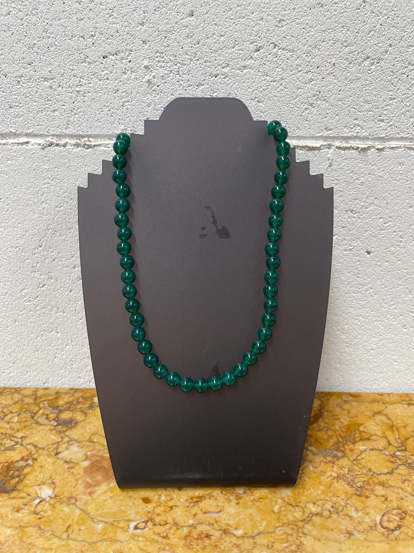 Peking Glass Faux Jade Necklace