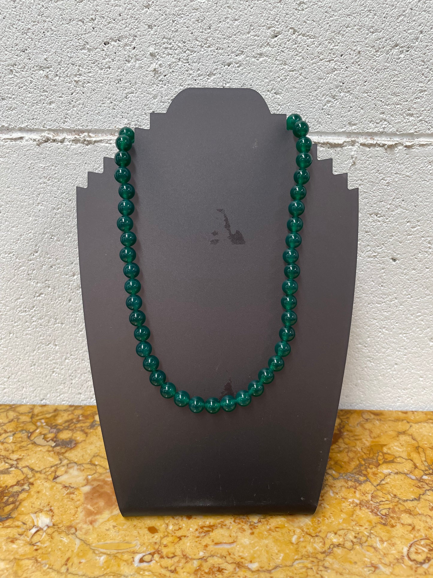 Peking Glass Faux Jade Necklace