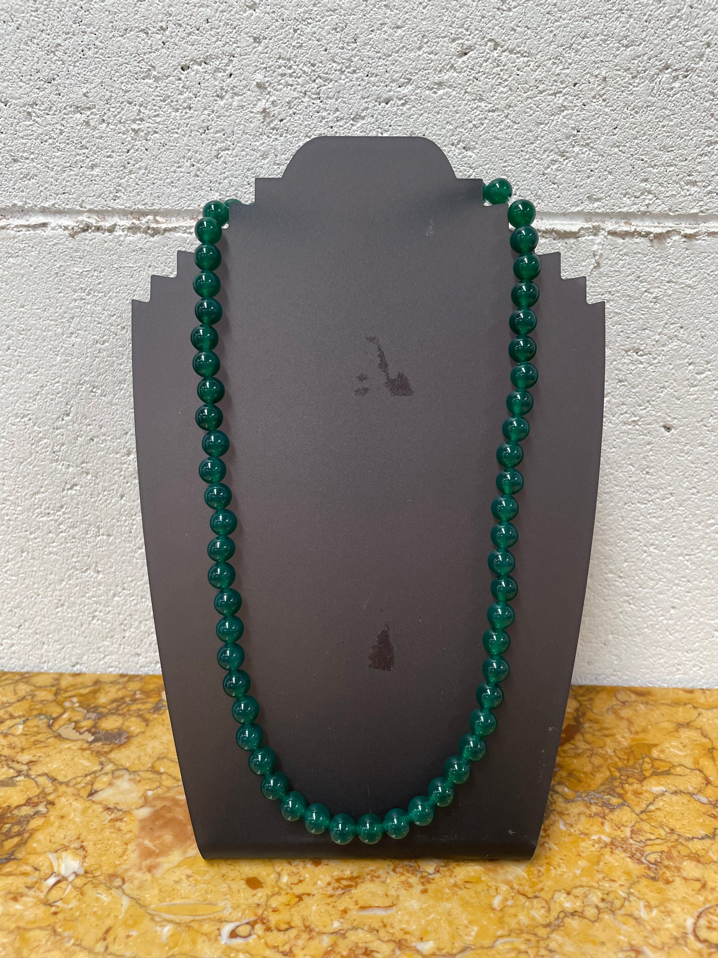 Peking Glass Faux Jade Necklace