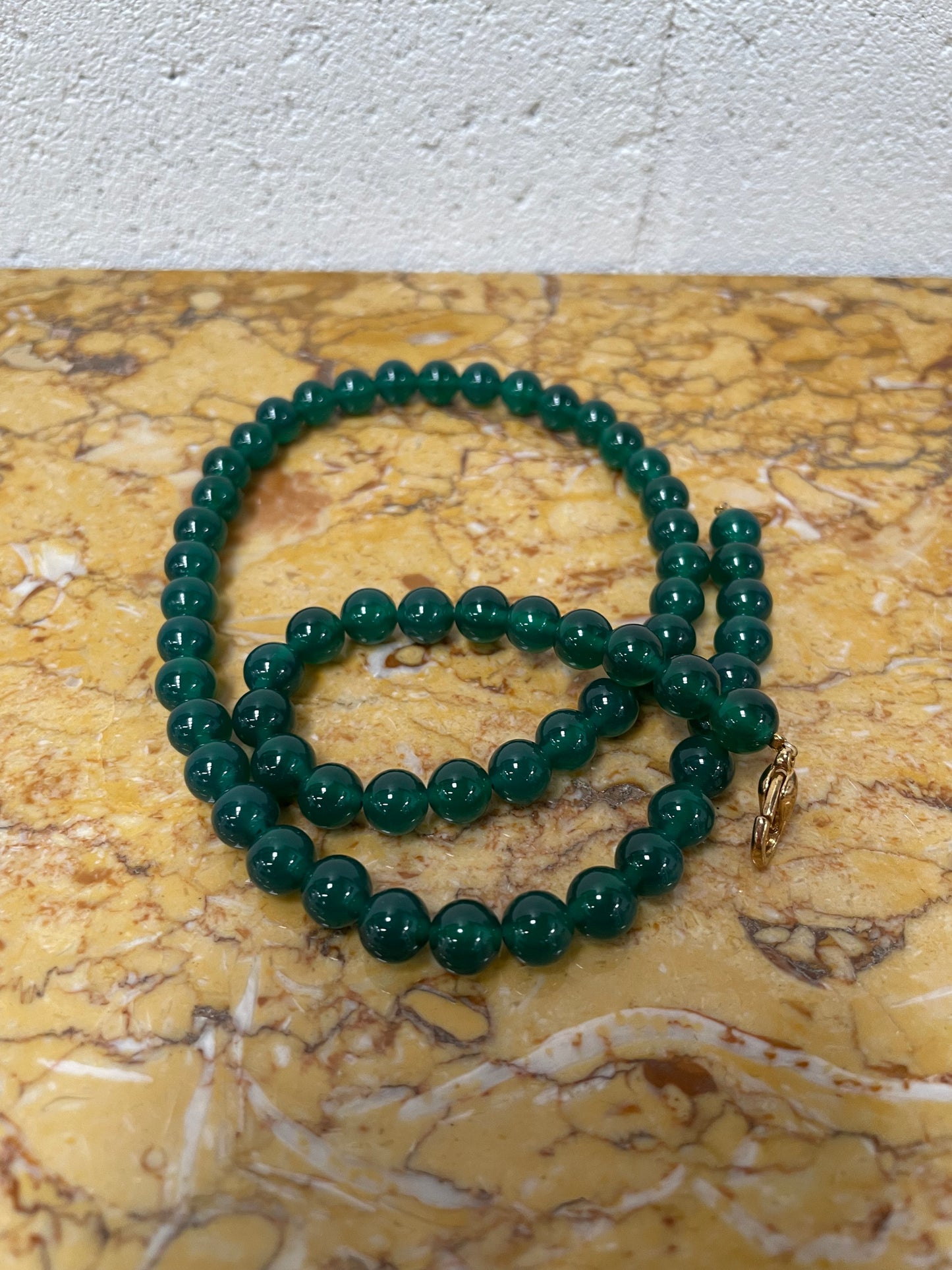 Peking Glass Faux Jade Necklace