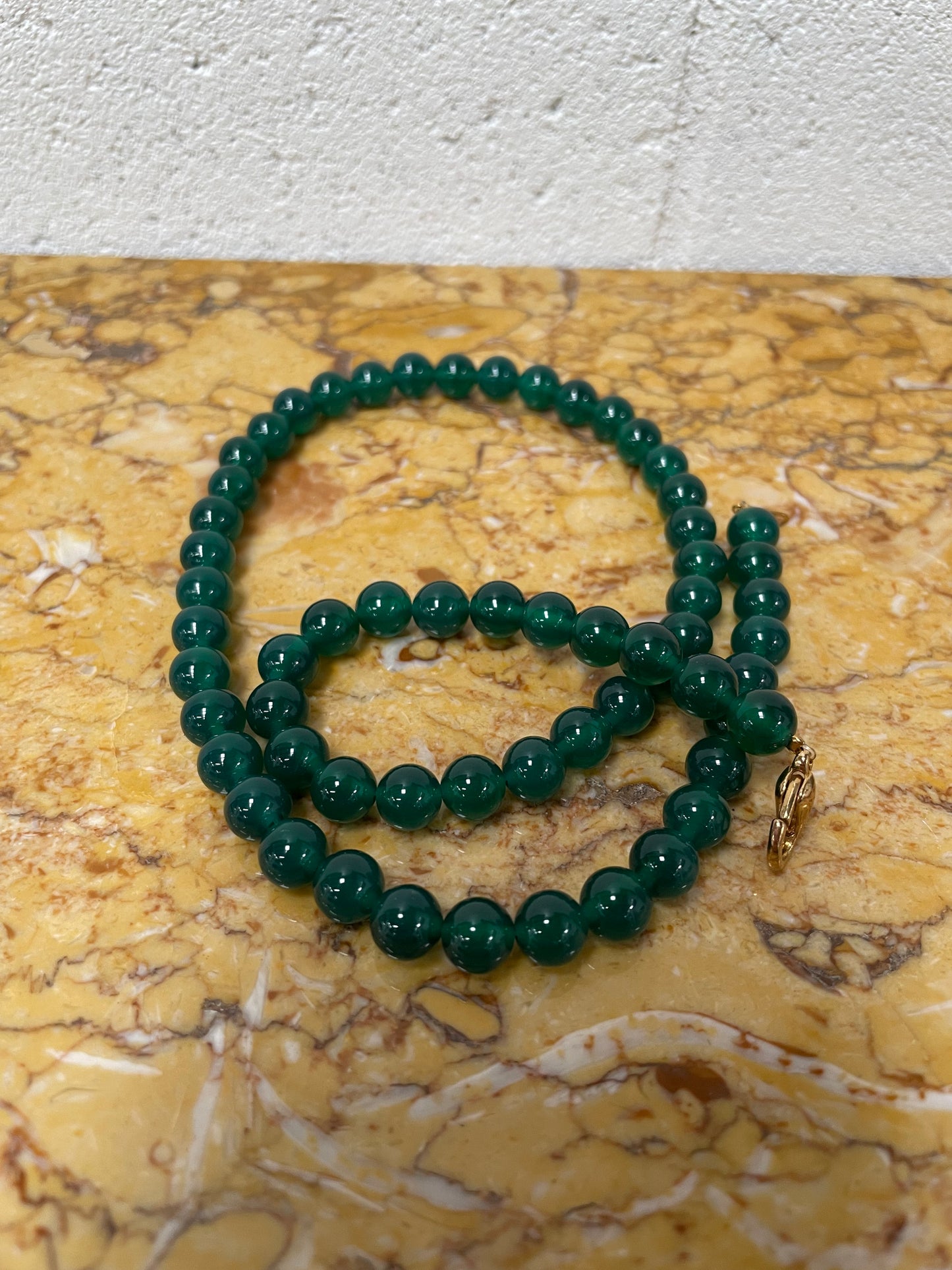 Peking Glass Faux Jade Necklace