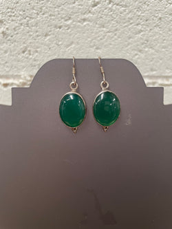 Sterling Silver & Peking Glass Faux Jade Drop Earrings | Antique & Vintage | Moonee Ponds Antiques | Australia Wide Delivery