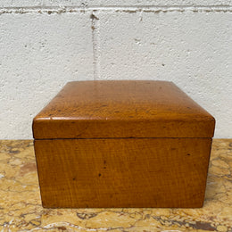 Large Vintage Maple Wooden Hinged Box