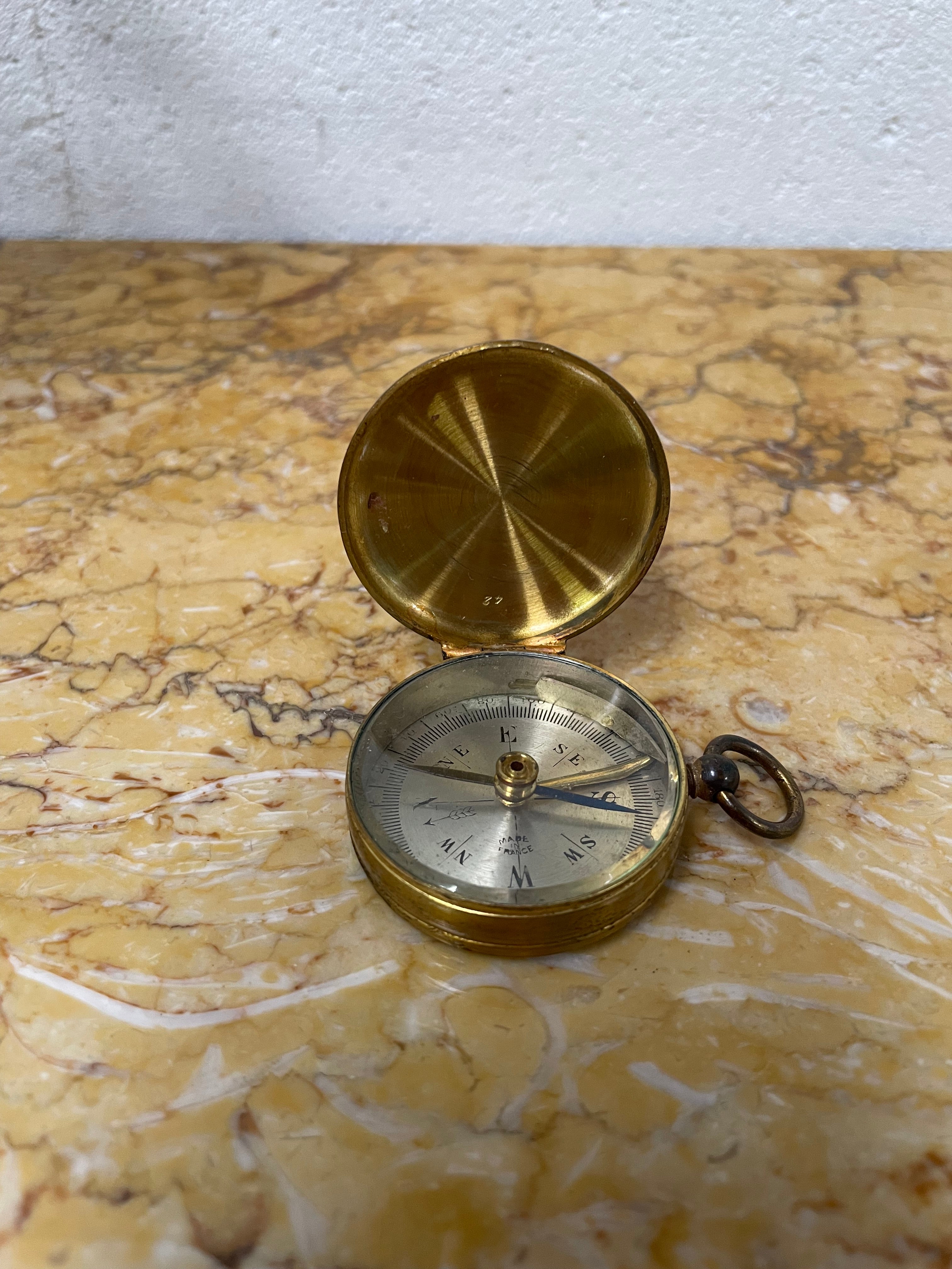 WW2 French Brass Soldiers Compass. | Antique & Vintage | Moonee Ponds Antiques | Australia Wide Delivery