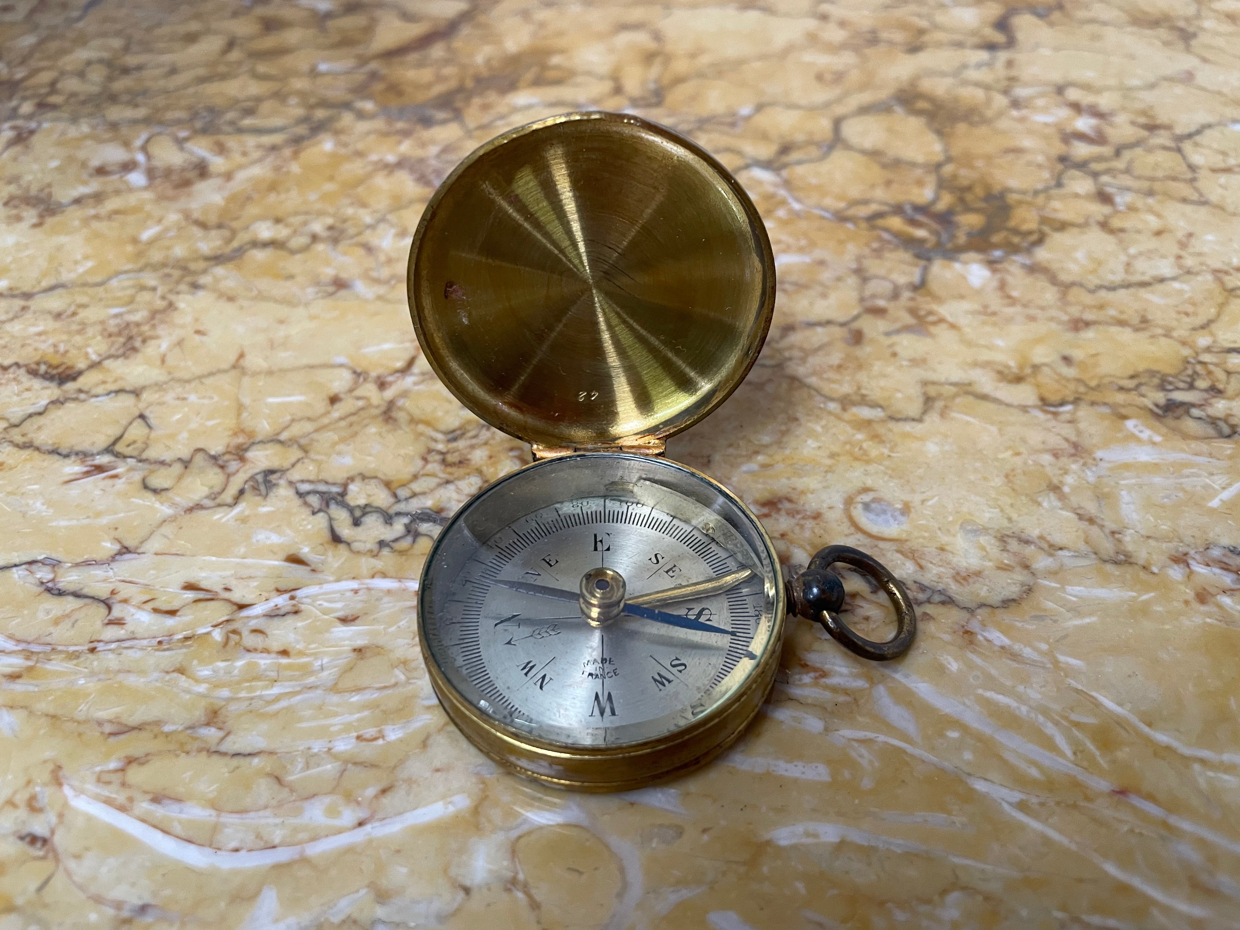 WW2 French Brass Soldiers Compass. | Antique & Vintage | Moonee Ponds Antiques | Australia Wide Delivery