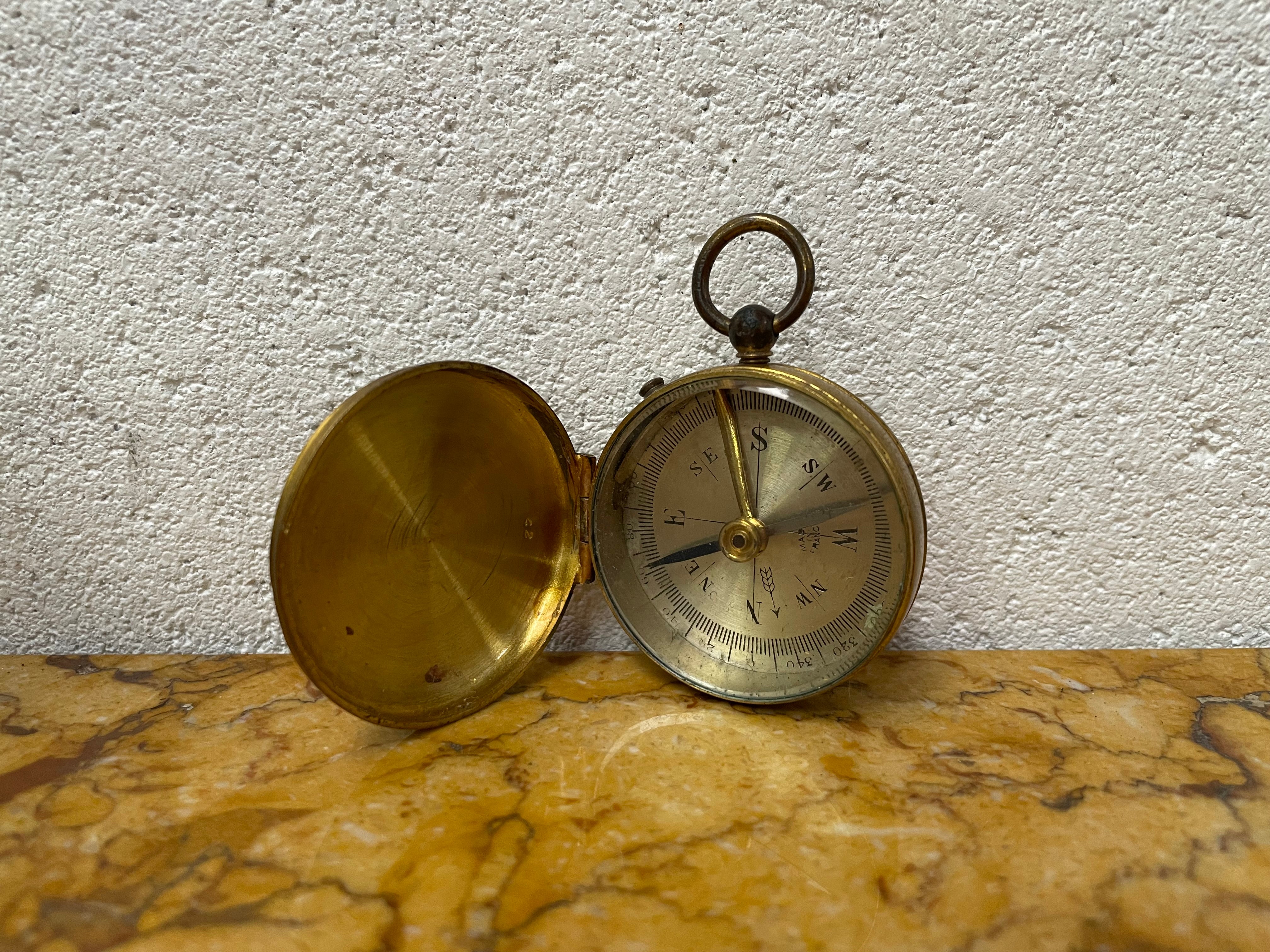 WW2 French Brass Soldiers Compass. | Antique & Vintage | Moonee Ponds Antiques | Australia Wide Delivery