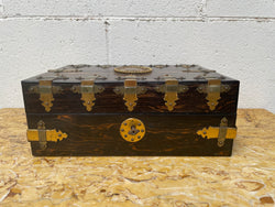 Victorian English Brass Bound Jewellery Box | Antique & Vintage | Moonee Ponds Antiques | Australia Wide Delivery