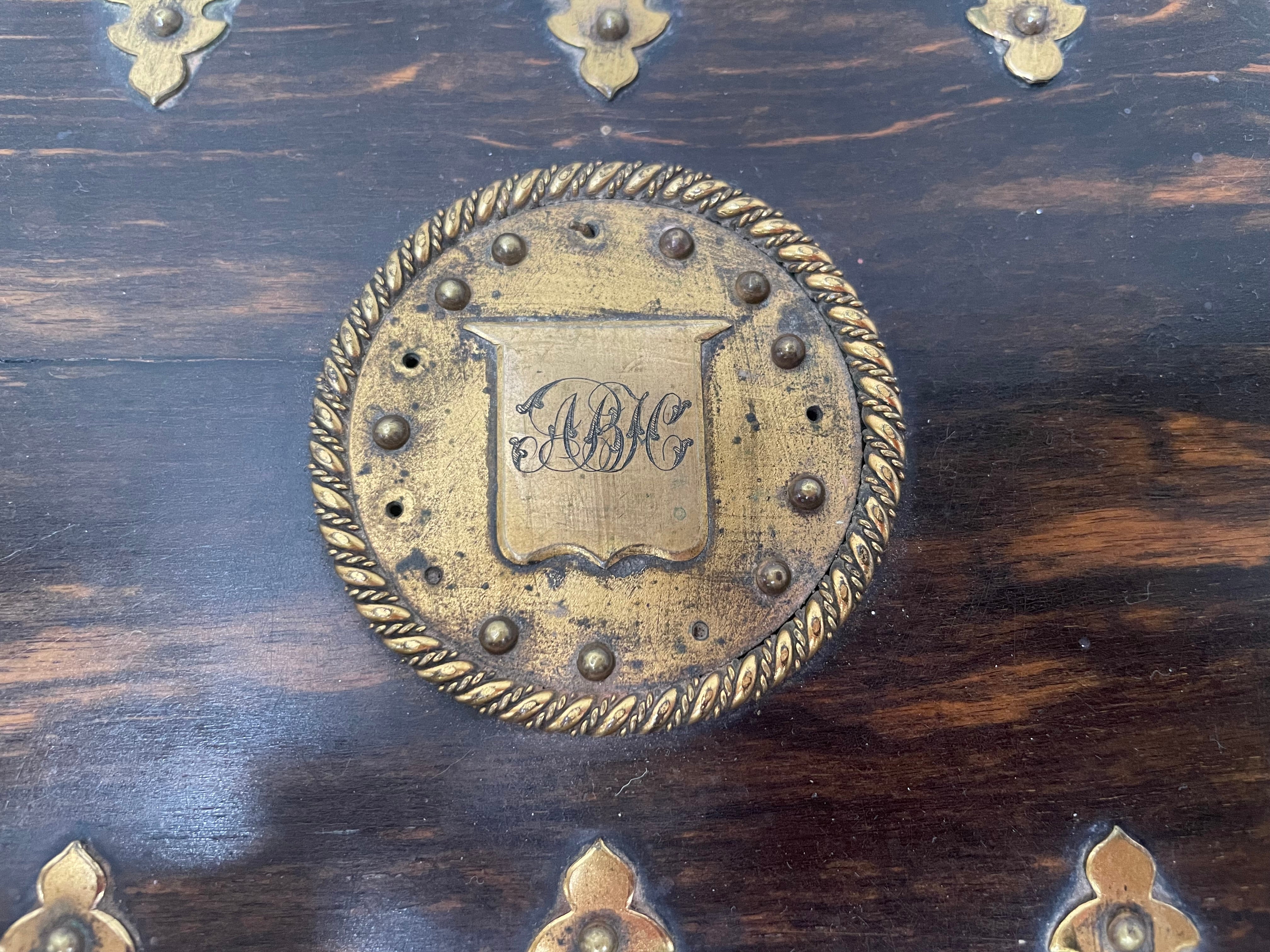 Victorian English Brass Bound Jewellery Box | Antique & Vintage | Moonee Ponds Antiques | Australia Wide Delivery