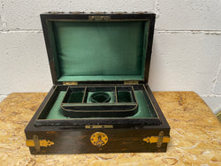 Victorian English Brass Bound Jewellery Box | Antique & Vintage | Moonee Ponds Antiques | Australia Wide Delivery