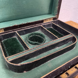 Victorian English Brass Bound Jewellery Box