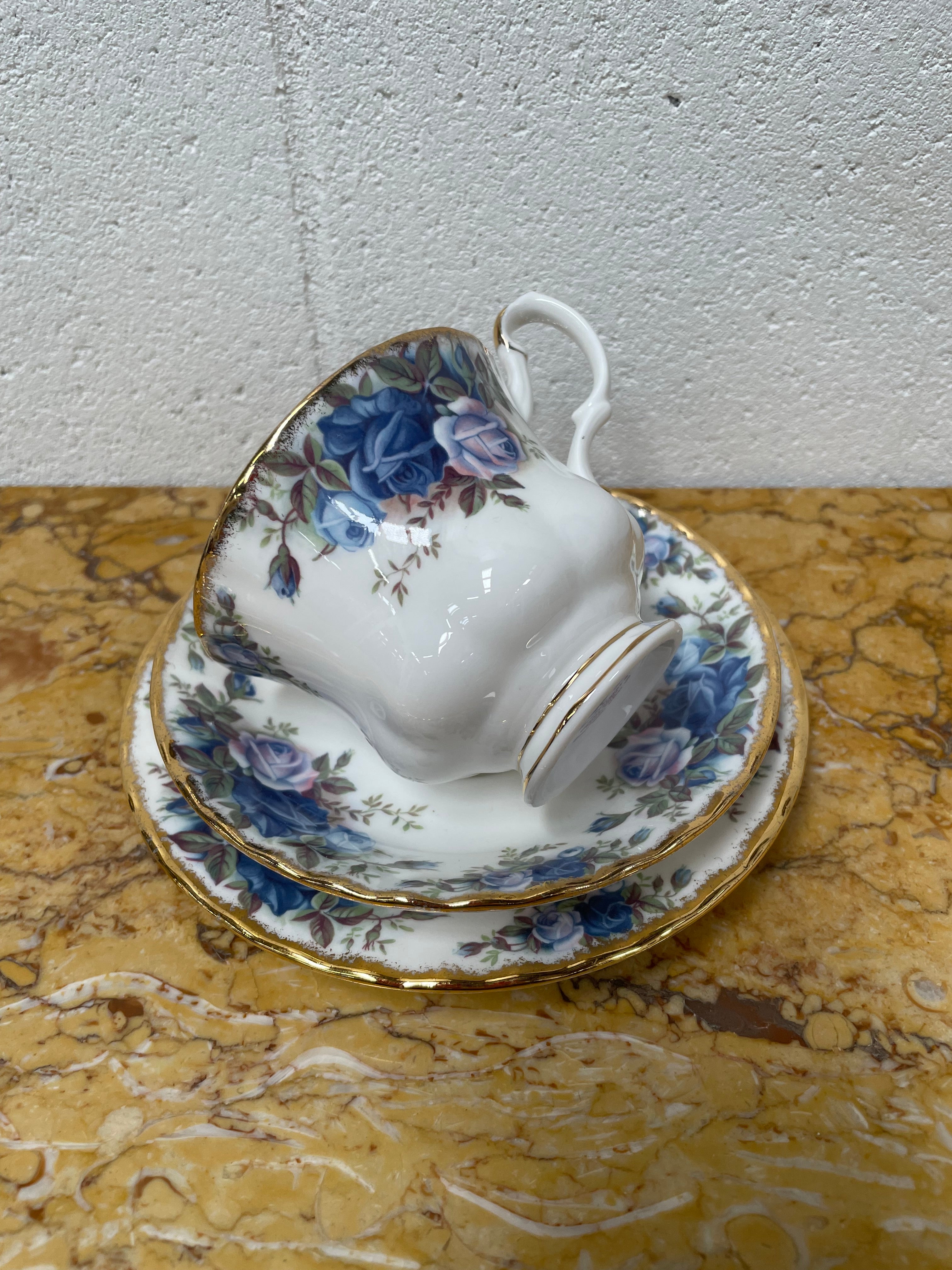 Royal Albert Moonlight Rose Trio Set Cup Saucer and Tea Plate Moonee Ponds Antiques