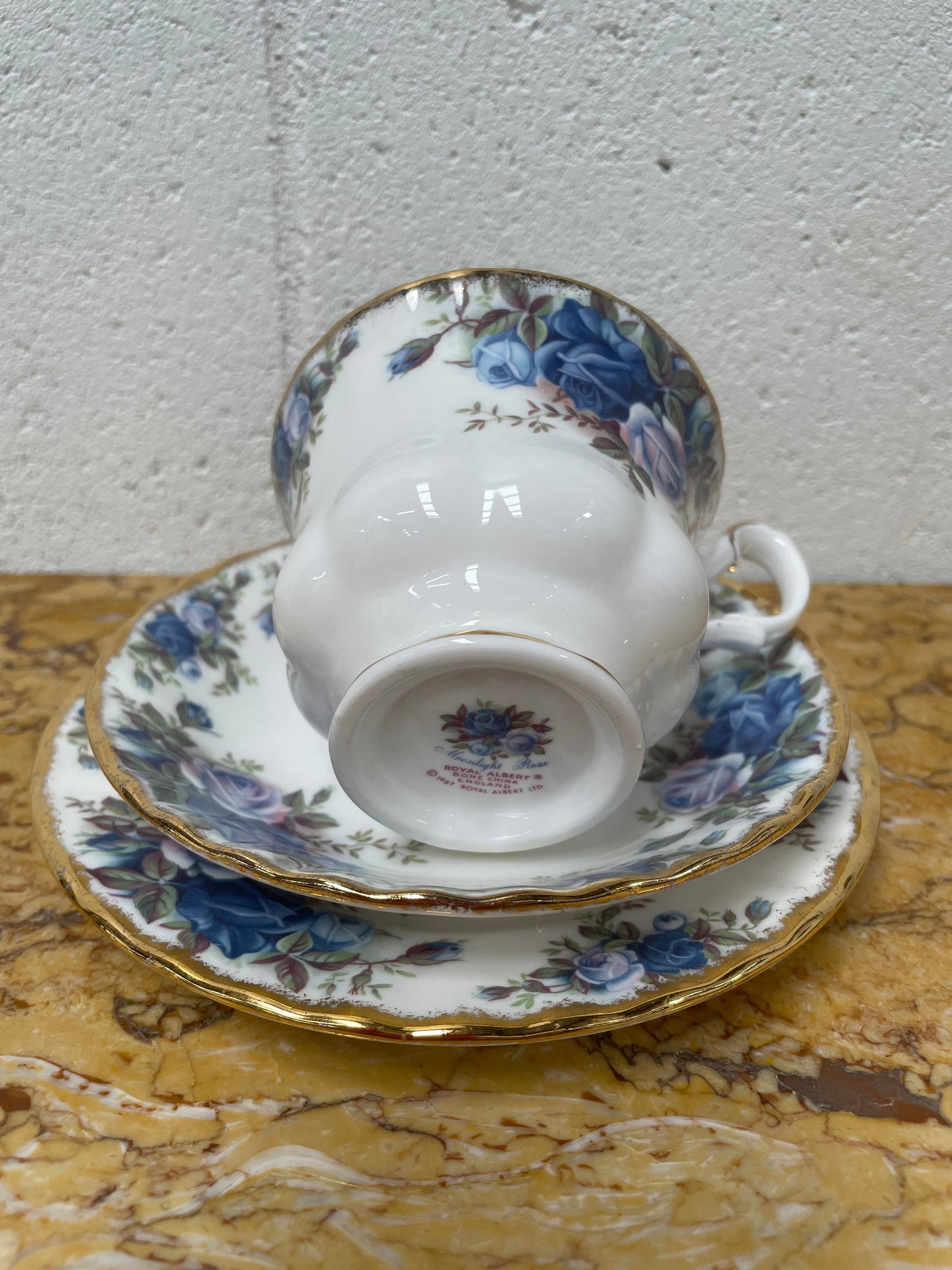 Royal Albert Moonlight Rose Trio Set, Cup, Saucer and Tea Plate