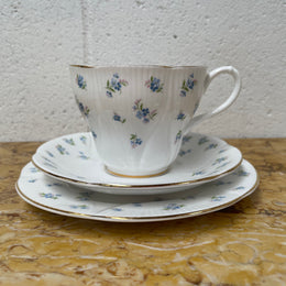 Royal Albert "Blue Heaven" trio set, cup, saucer and tea plate. In good original condition.