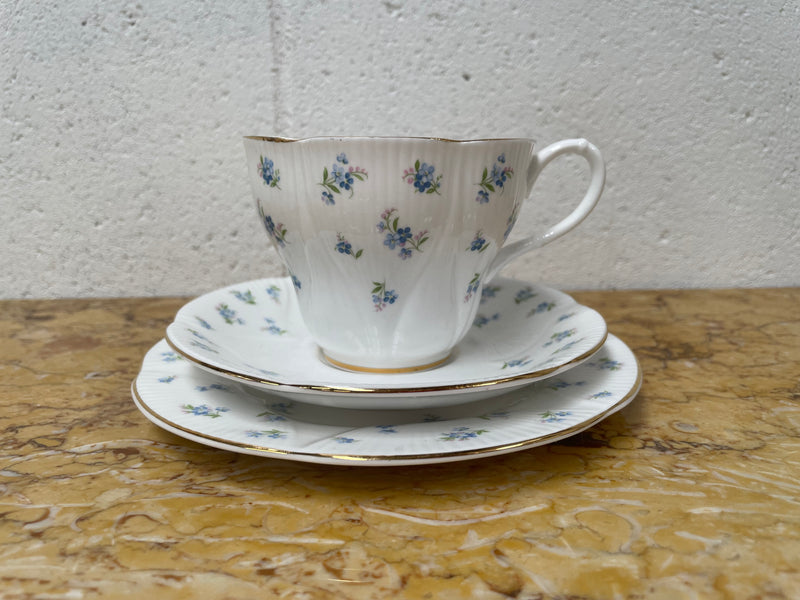 Royal Albert "Blue Heaven" trio set, cup, saucer and tea plate. In good original condition.