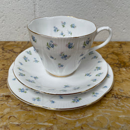 Royal Albert "Blue Heaven" trio set, cup, saucer and tea plate. In good original condition.