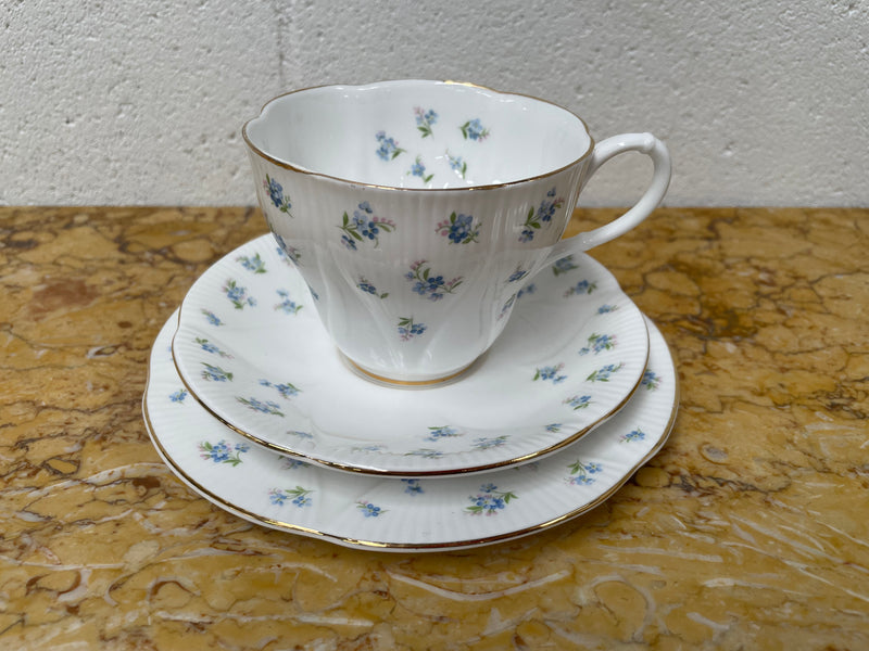 Royal Albert "Blue Heaven" trio set, cup, saucer and tea plate. In good original condition.