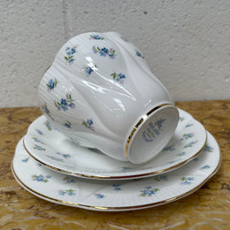 Royal Albert "Blue Heaven" trio set, cup, saucer and tea plate. In good original condition.