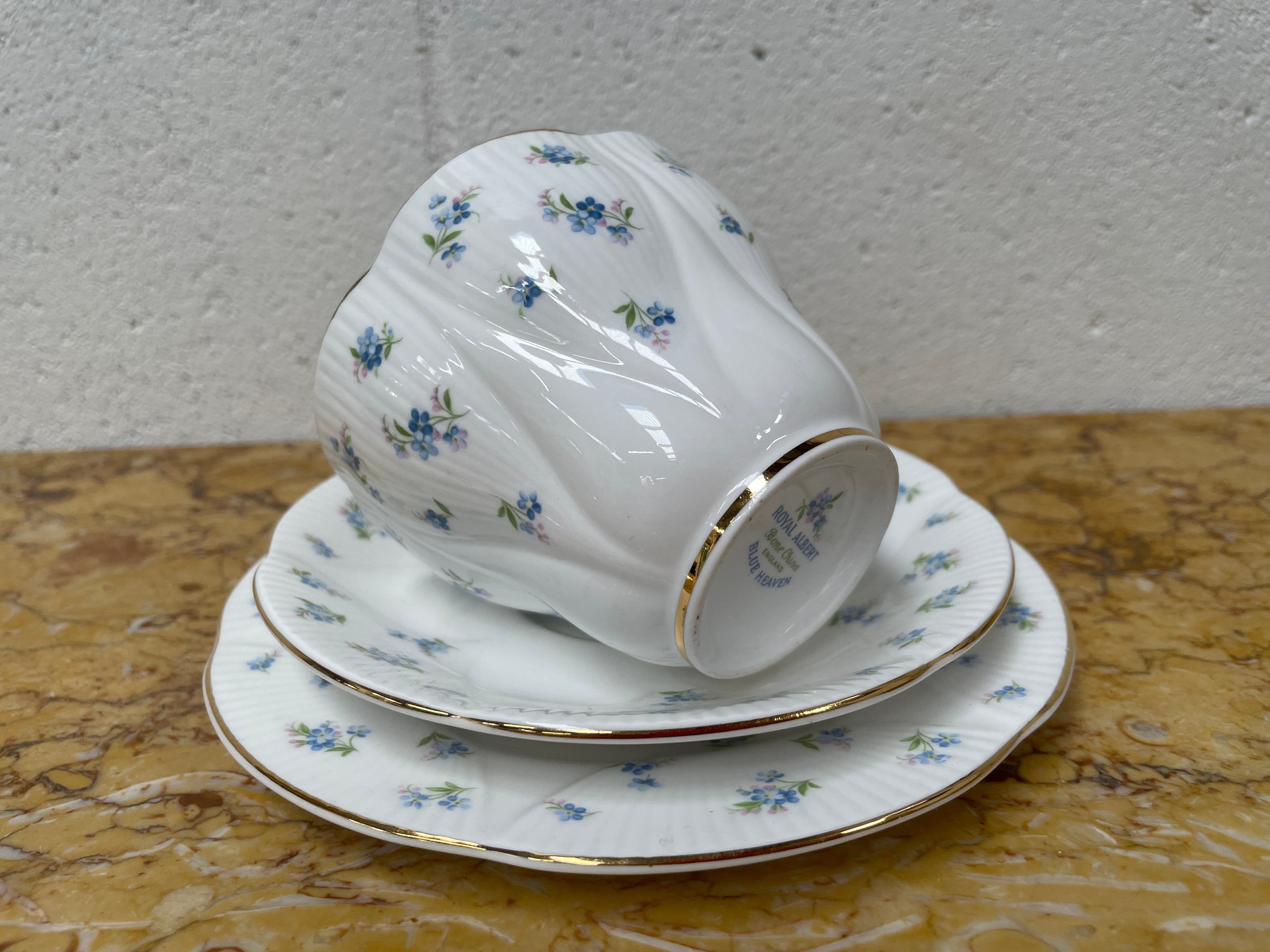 Royal Albert Blue Heaven Trio Set, Cup, Saucer and Tea Plate | Antique & Vintage | Moonee Ponds Antiques | Australia Wide Delivery