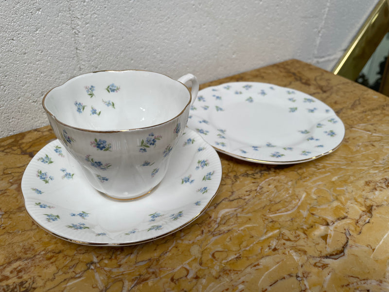 Royal Albert "Blue Heaven" trio set, cup, saucer and tea plate. In good original condition.