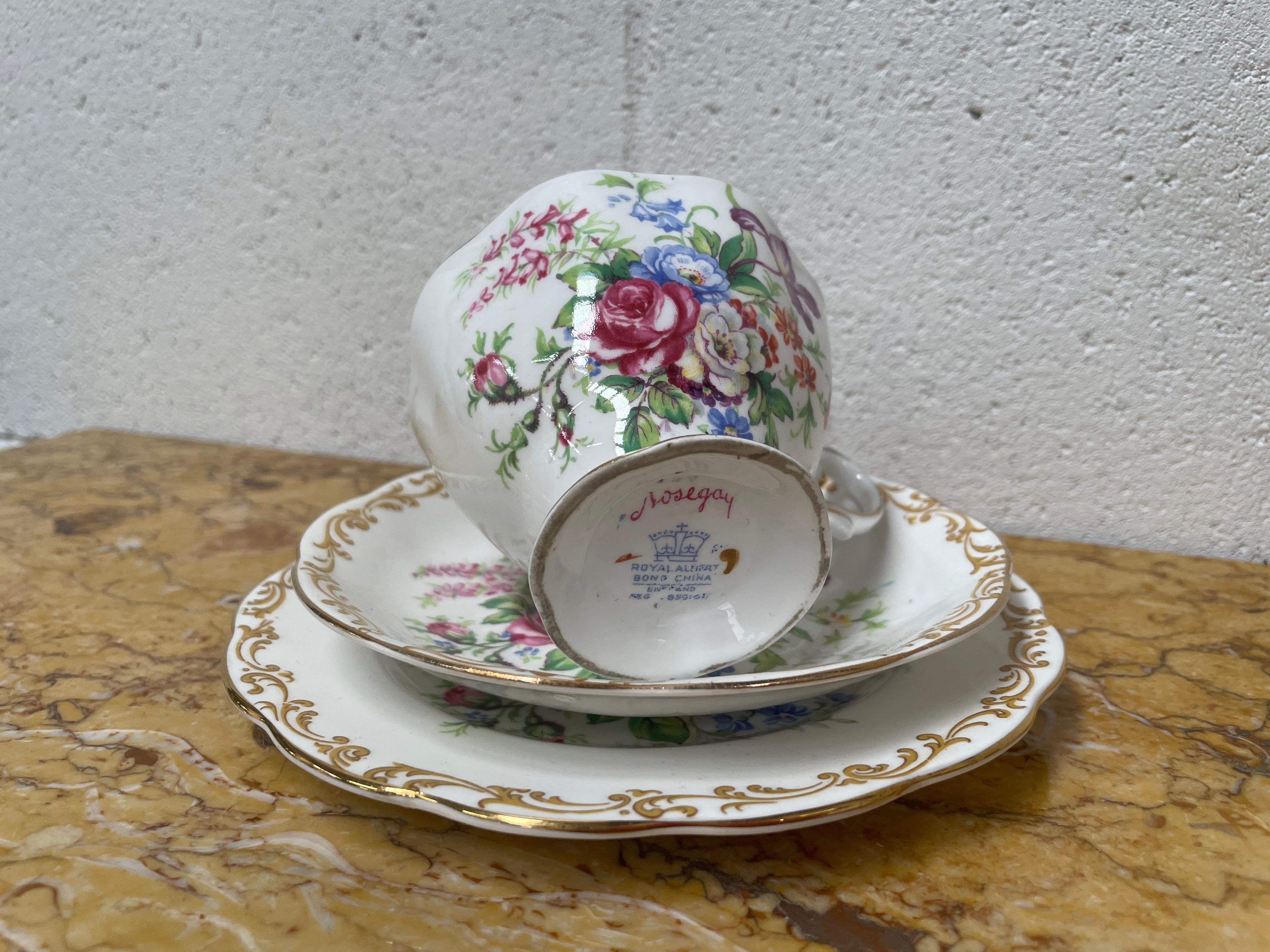 Royal Albert Nosegay Trio Set, Cup, Saucer and Tea Plate | Antique & Vintage | Moonee Ponds Antiques | Australia Wide Delivery