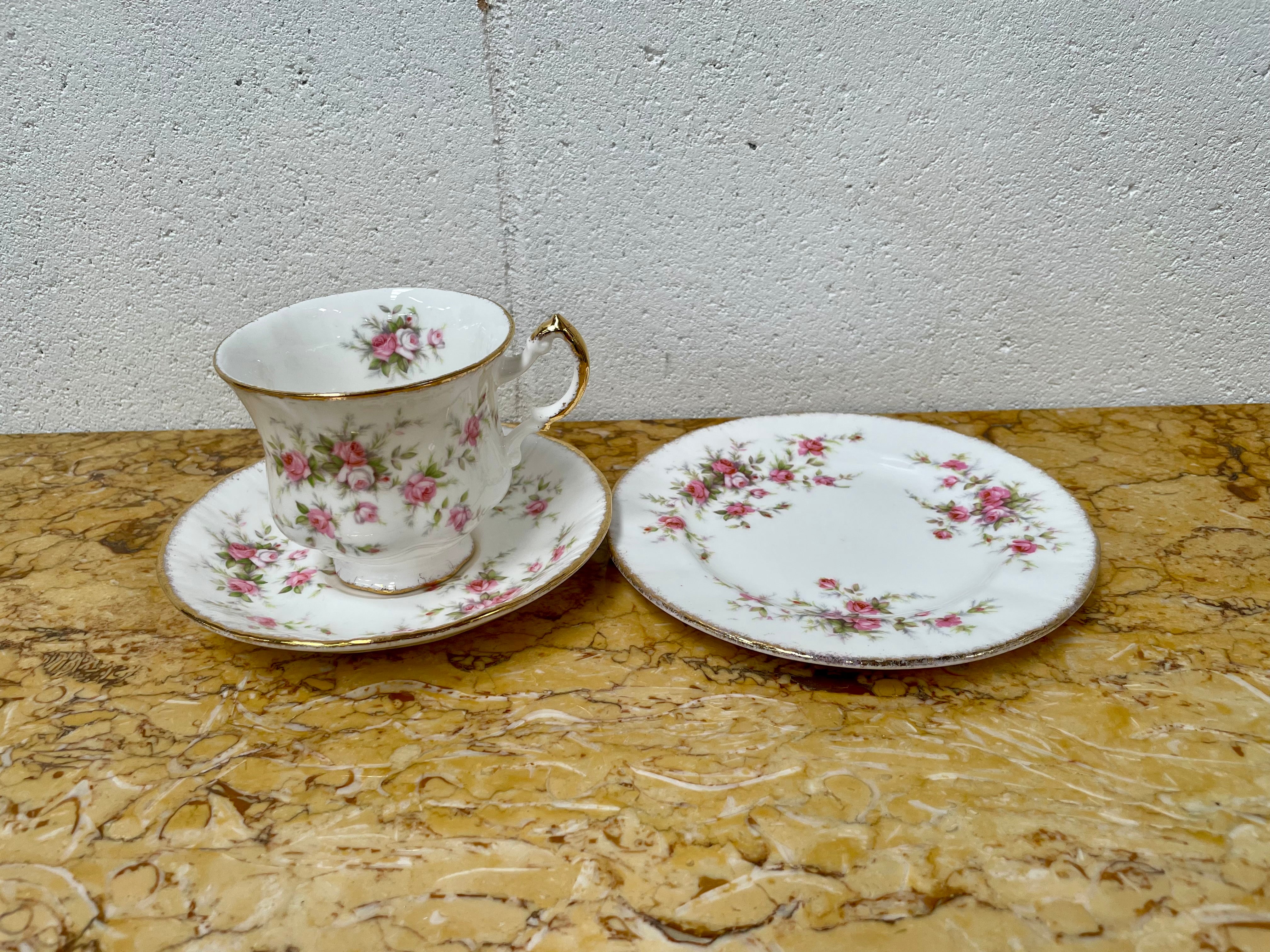 Stoke on Trent Paragon Bone China "Victorian Rose" Trio Set, Cup, Saucer and Tea Plate | Antique & Vintage | Moonee Ponds Antiques | Australia Wide Delivery