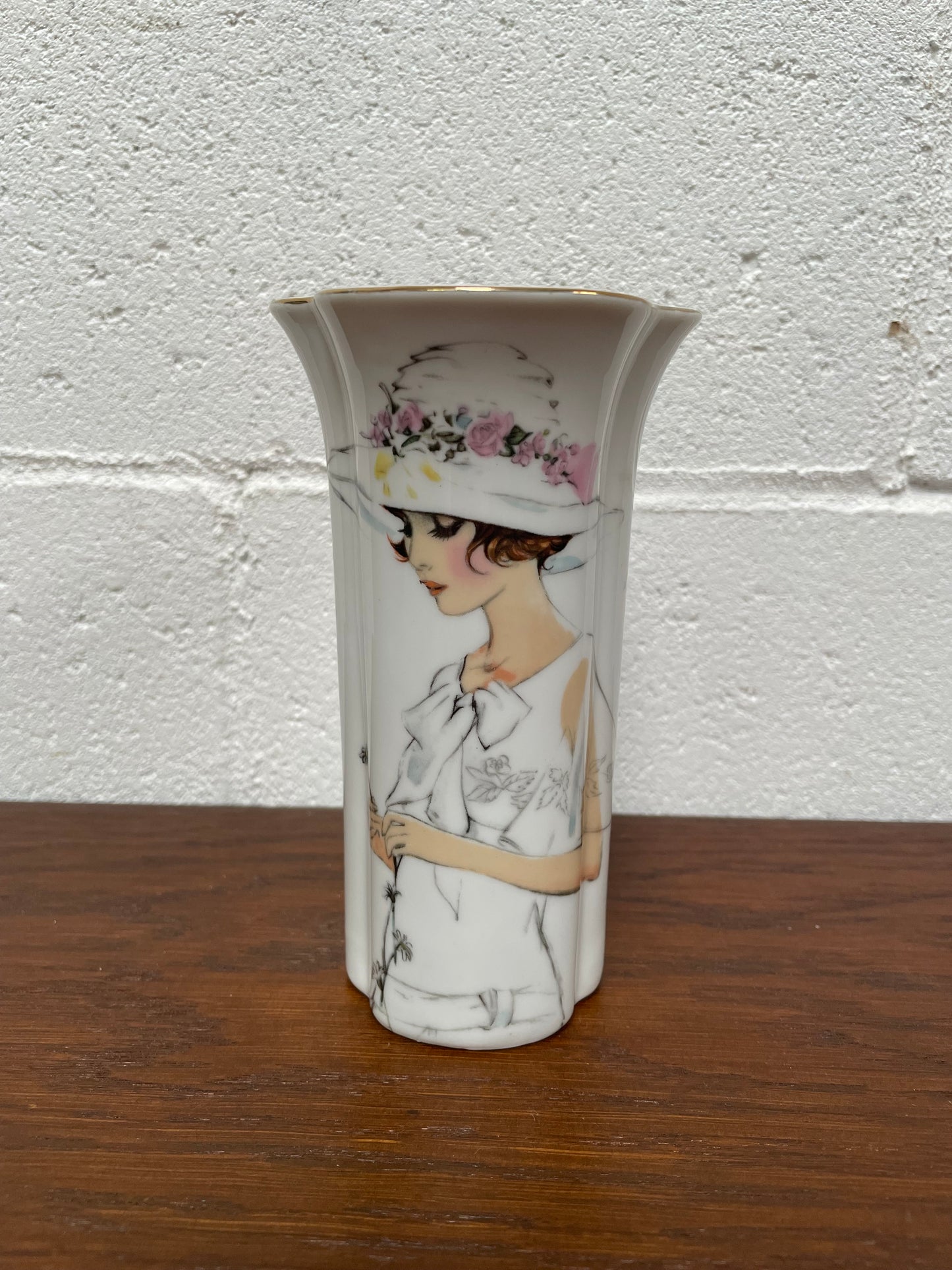 Lady Figure Fine China Vase