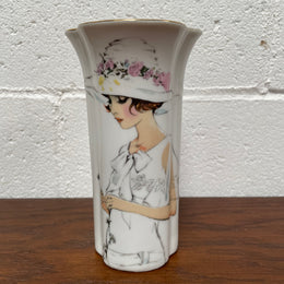 Lady Figure Fine China Vase