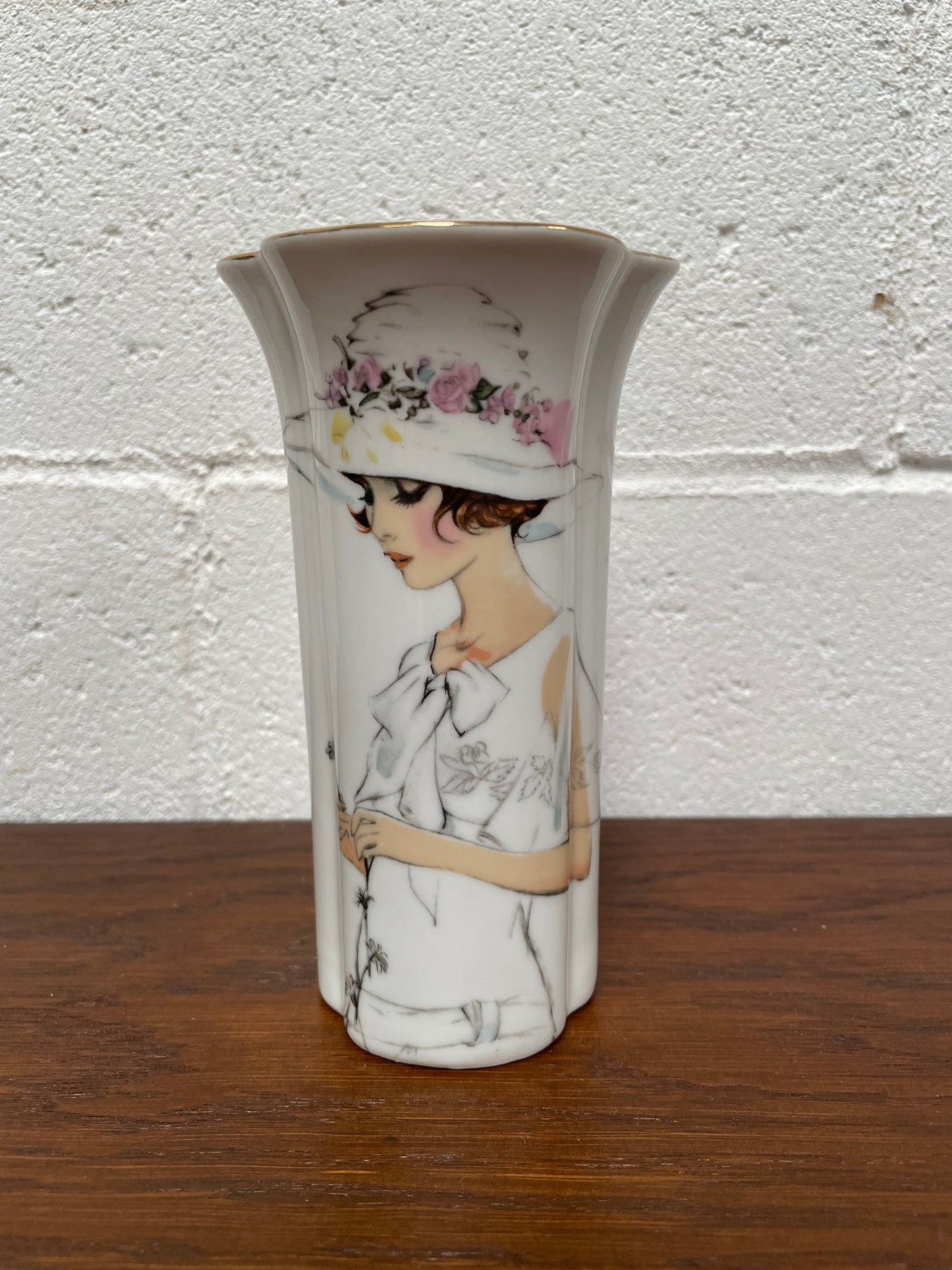 Lady Figure Fine China Vase