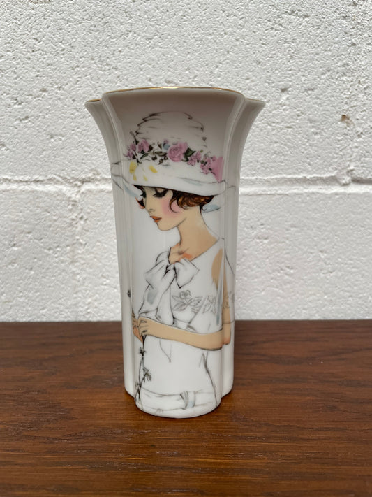 Lady Figure Fine China Vase