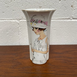 Lady Figure Fine China Vase