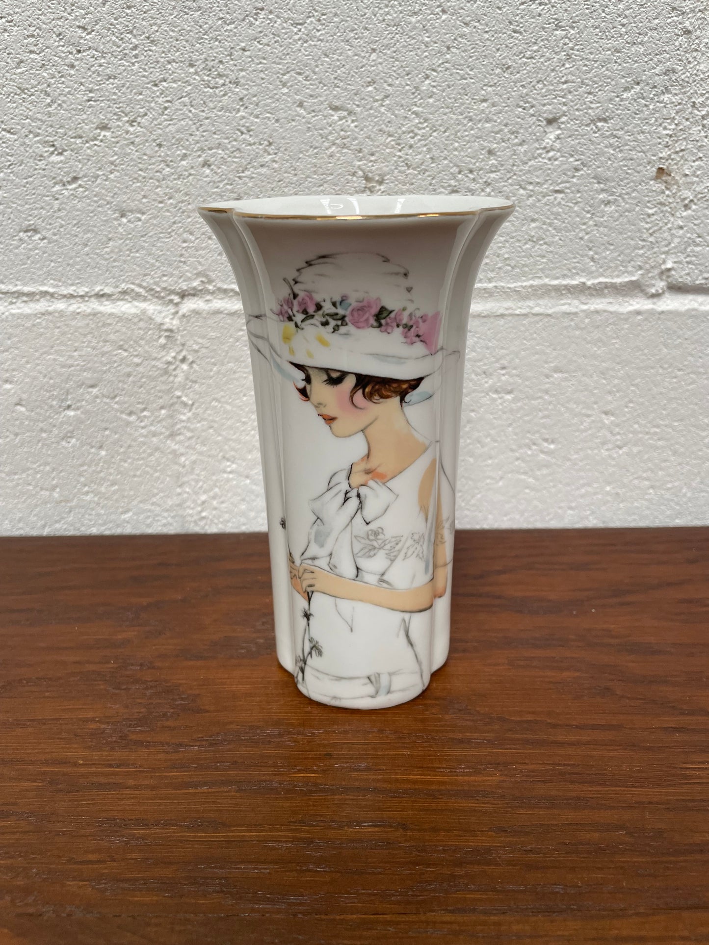 Lady Figure Fine China Vase