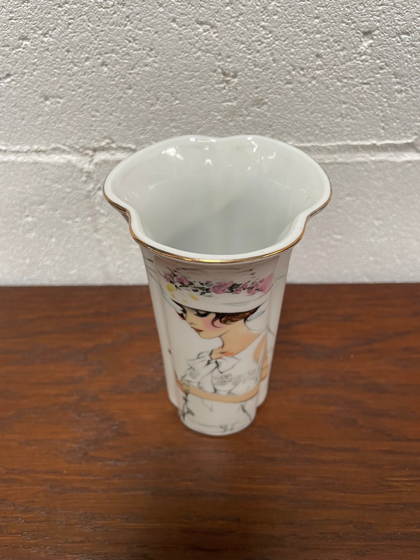 Lady Figure Fine China Vase