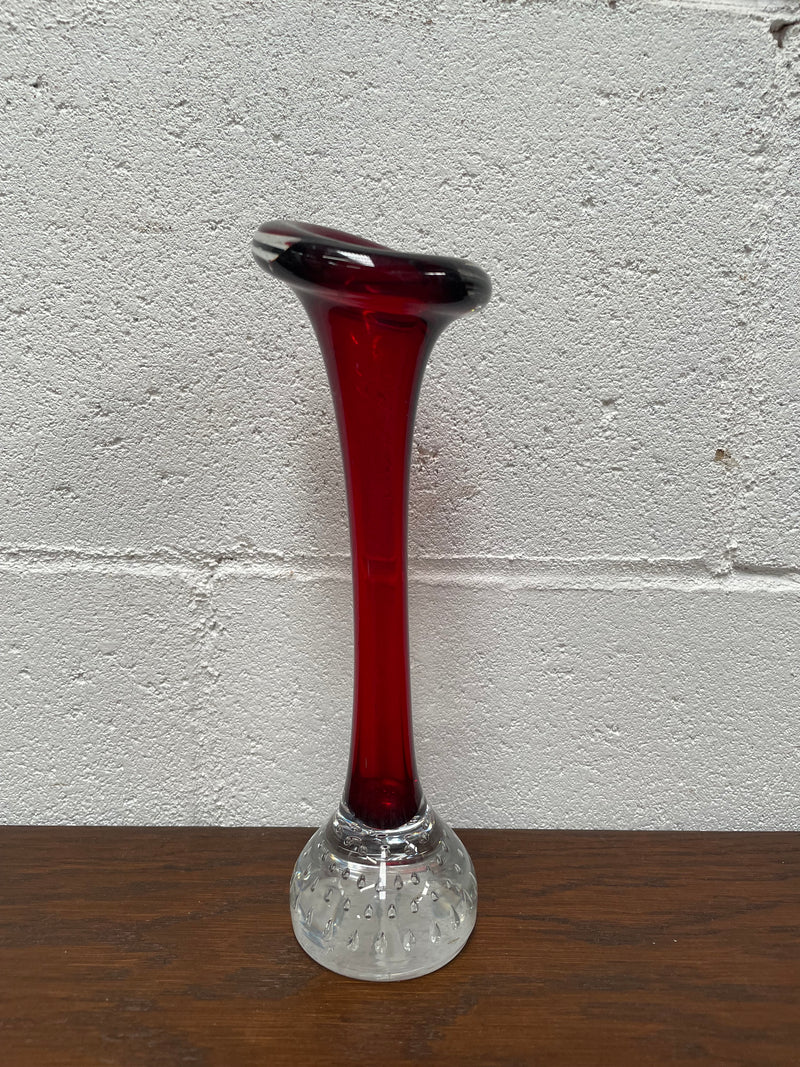 Lovely Murano ruby vase perfect for single roses . In good original condition with no chips.