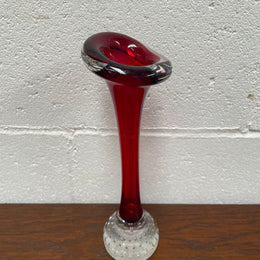 Lovely Murano ruby vase perfect for single roses . In good original condition with no chips.