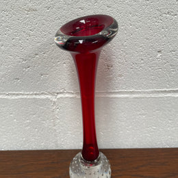 Lovely Murano ruby vase perfect for single roses . In good original condition with no chips.