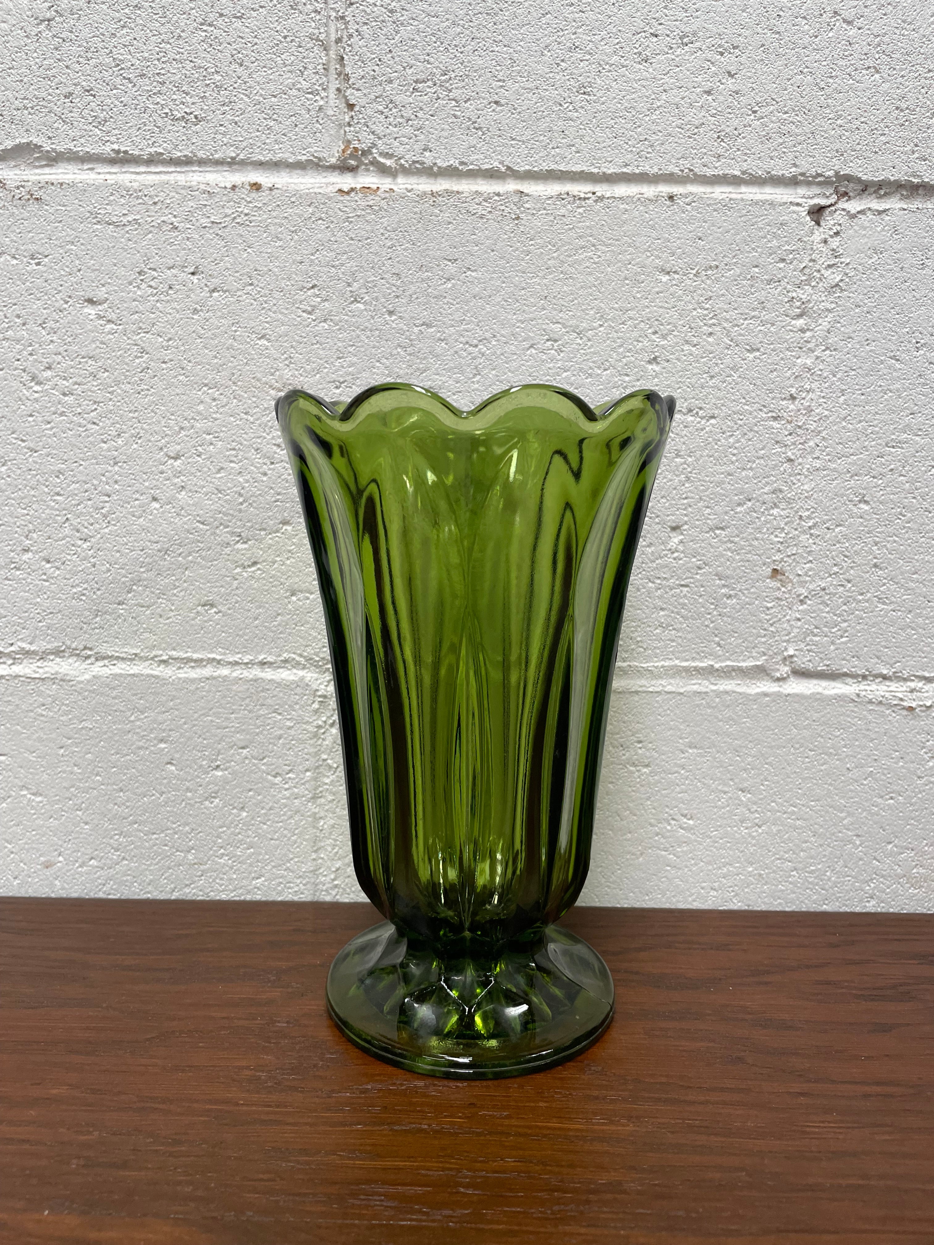 Vintage Glass Vase in a Fabulous Green Colour | Antique & Vintage | Moonee Ponds Antiques | Australia Wide Delivery