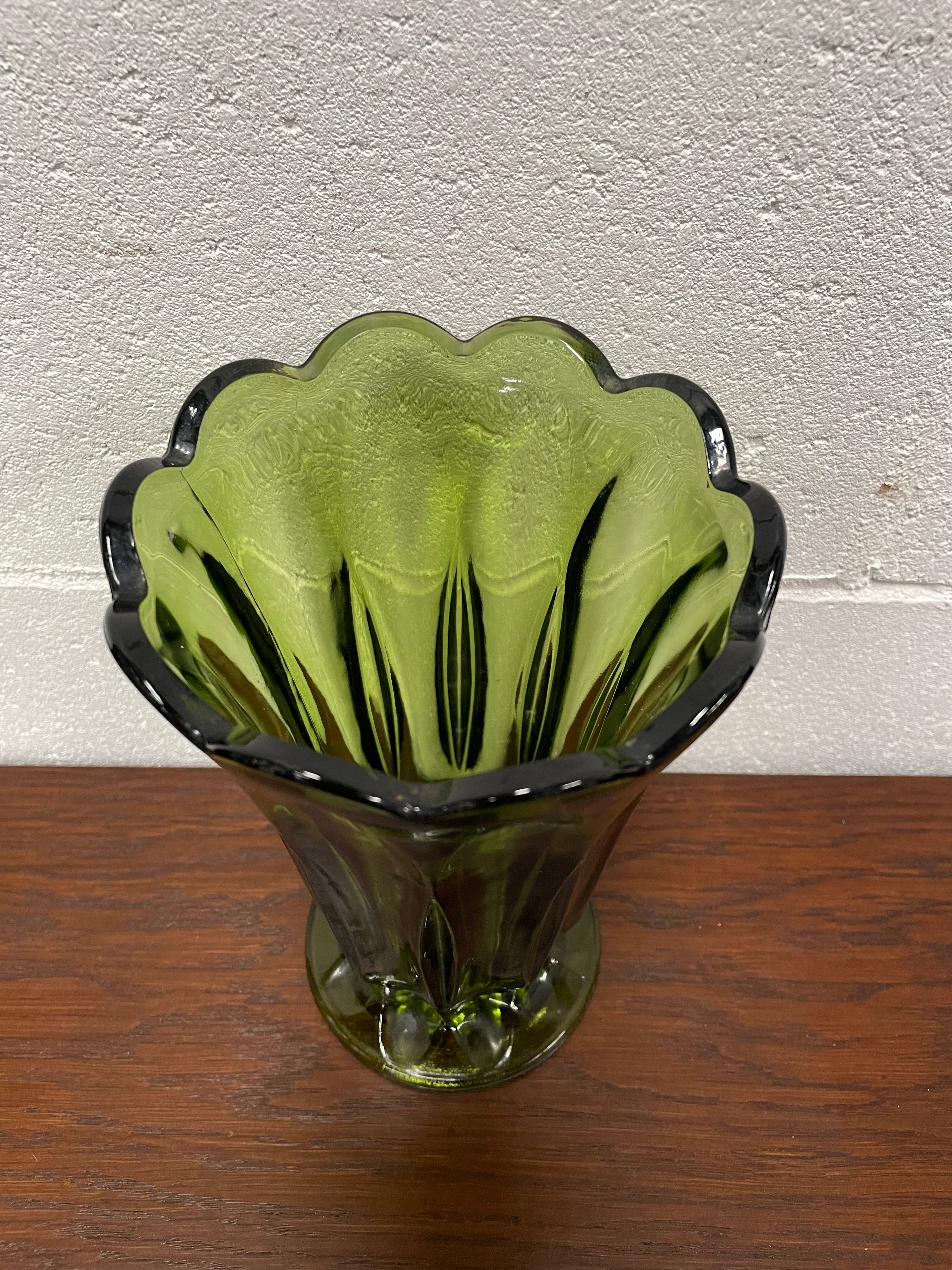 Vintage Glass Vase in a Fabulous Green Colour | Antique & Vintage | Moonee Ponds Antiques | Australia Wide Delivery