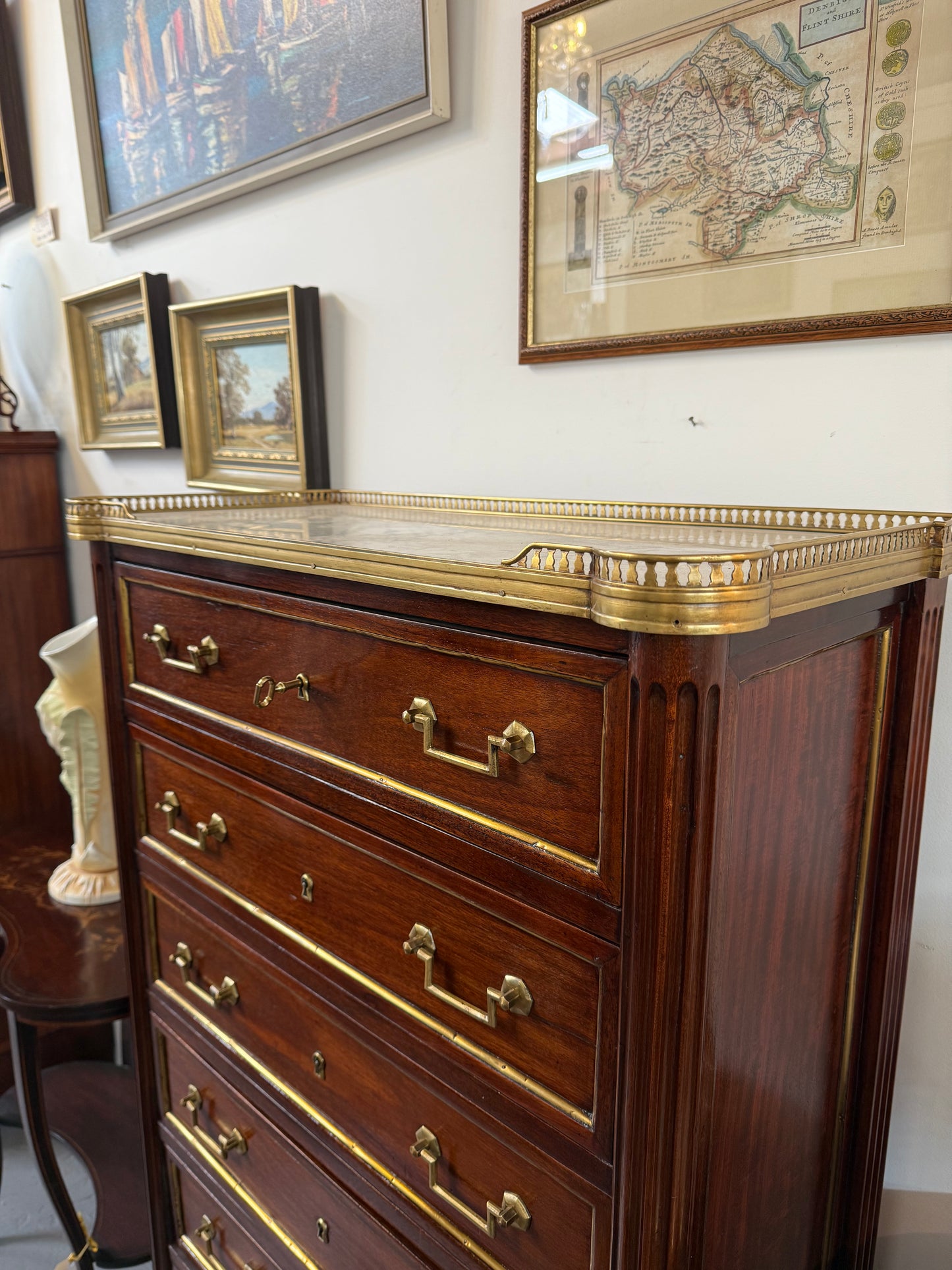 19th Century French Rosewood Louis XVI Style Semanier