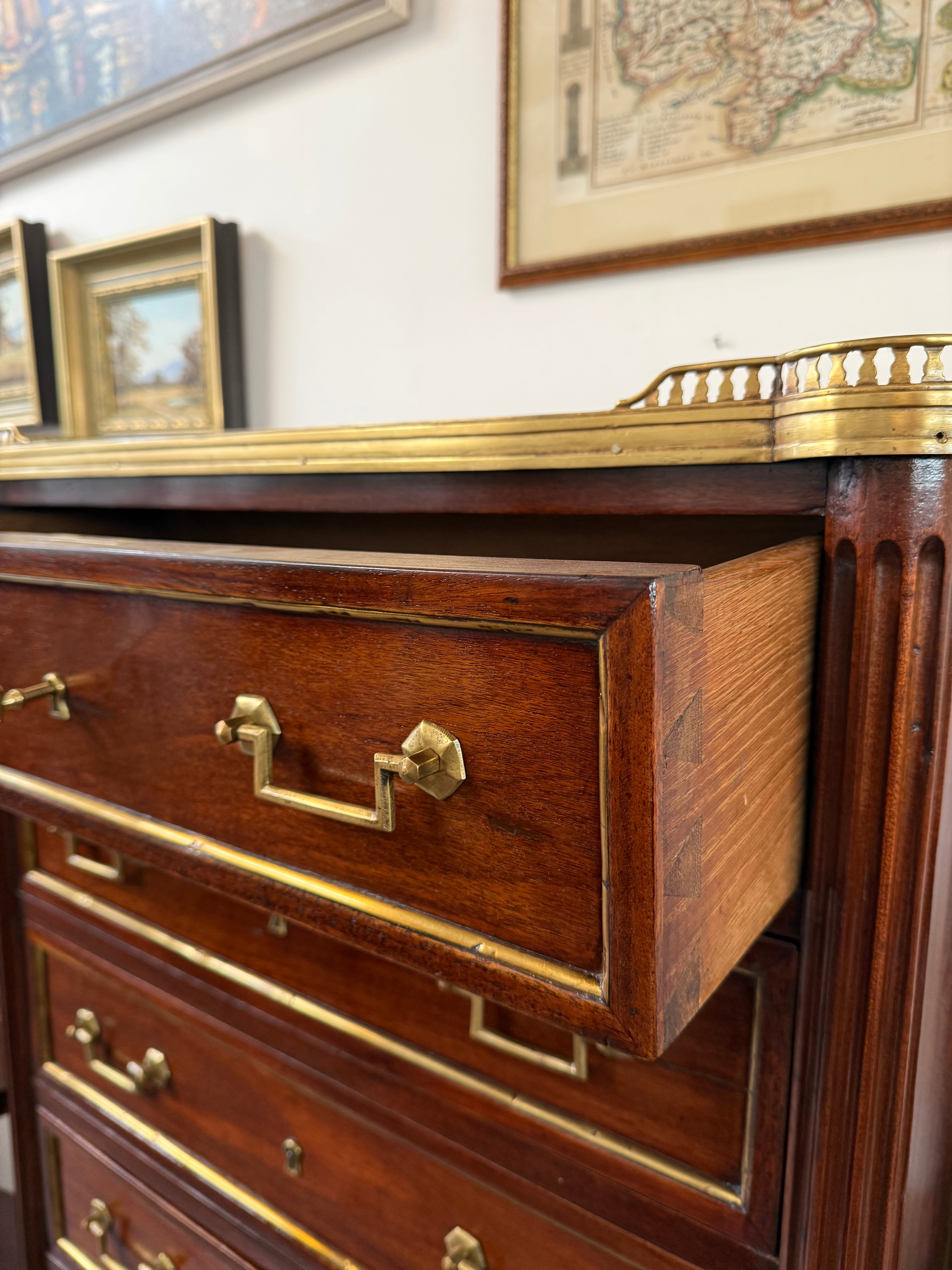 19th Century French Rosewood Louis XVI Style Semanier