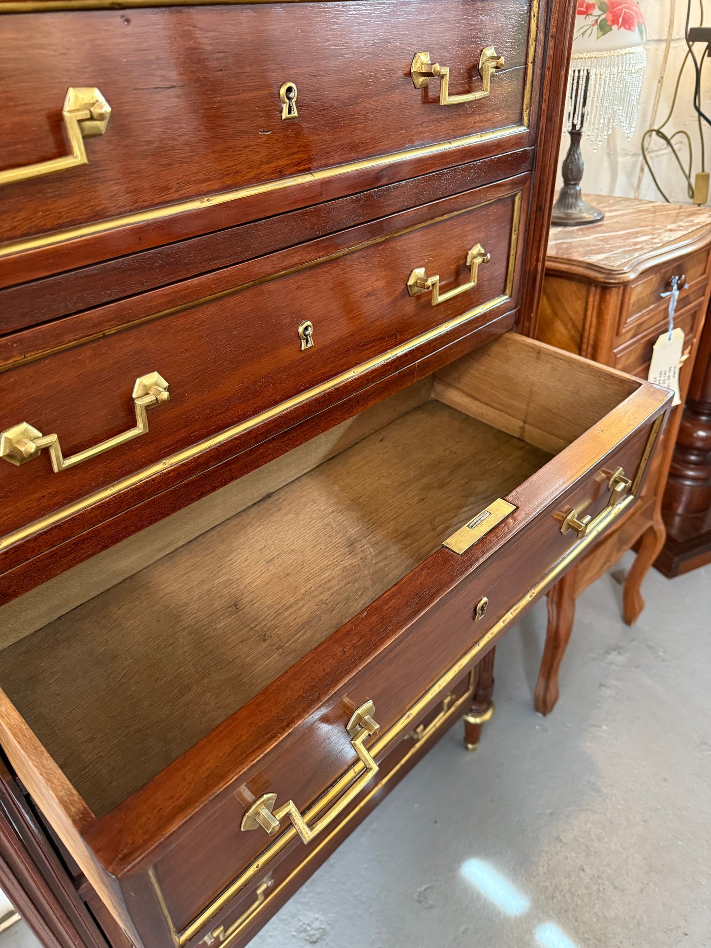 19th Century French Rosewood Louis XVI Style Semanier