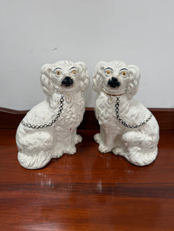 Pair Of Large Antique Staffordshire Spaniel Mantel Dogs | Antique & Vintage | Moonee Ponds Antiques | Australia Wide Delivery