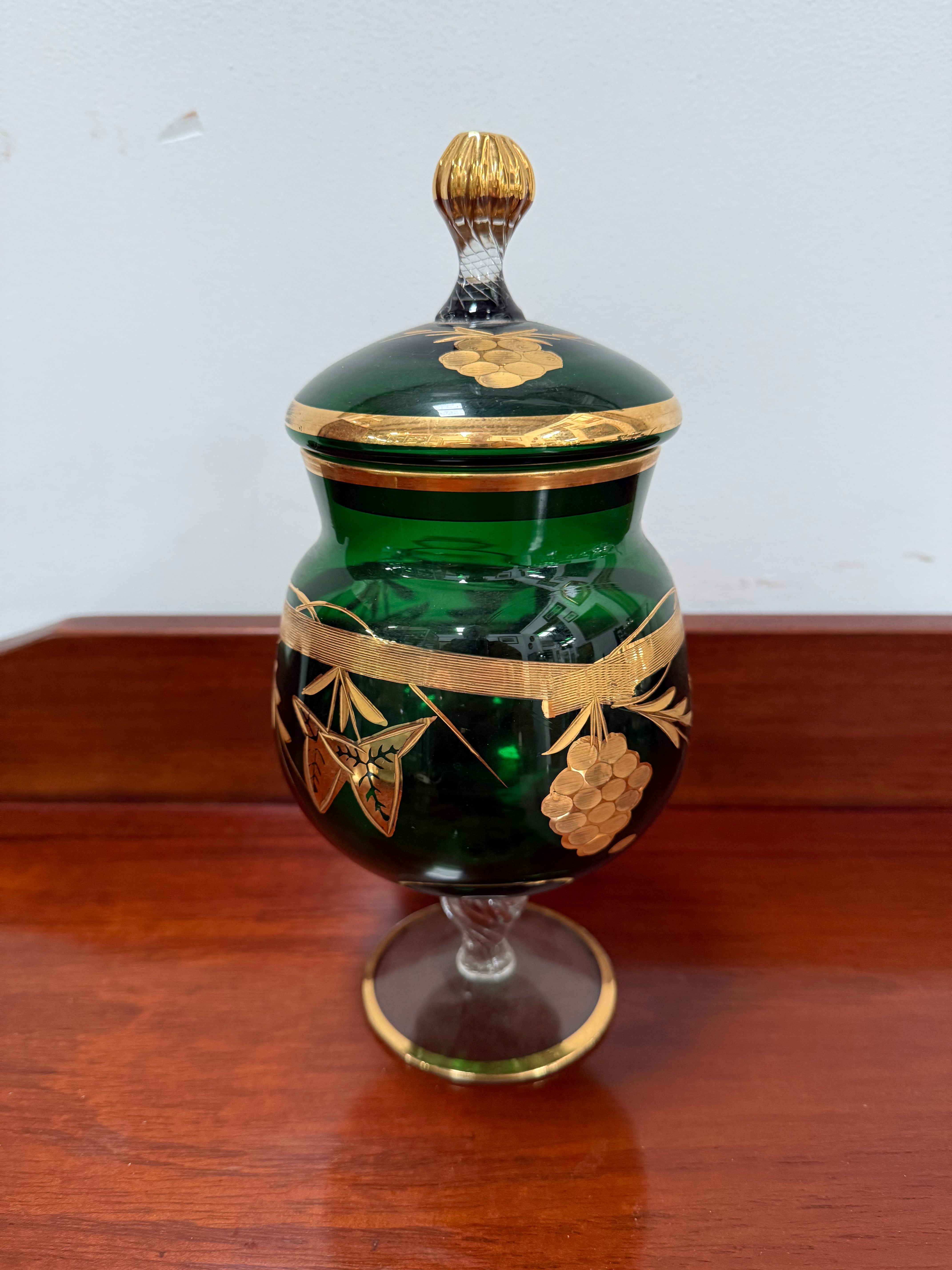 Vintage Bohemian Lidded Candy Jar