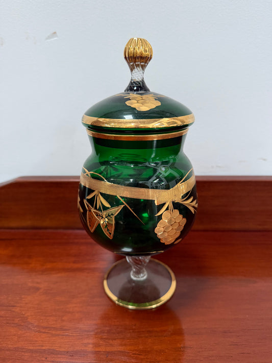 Vintage Bohemian Lidded Candy Jar