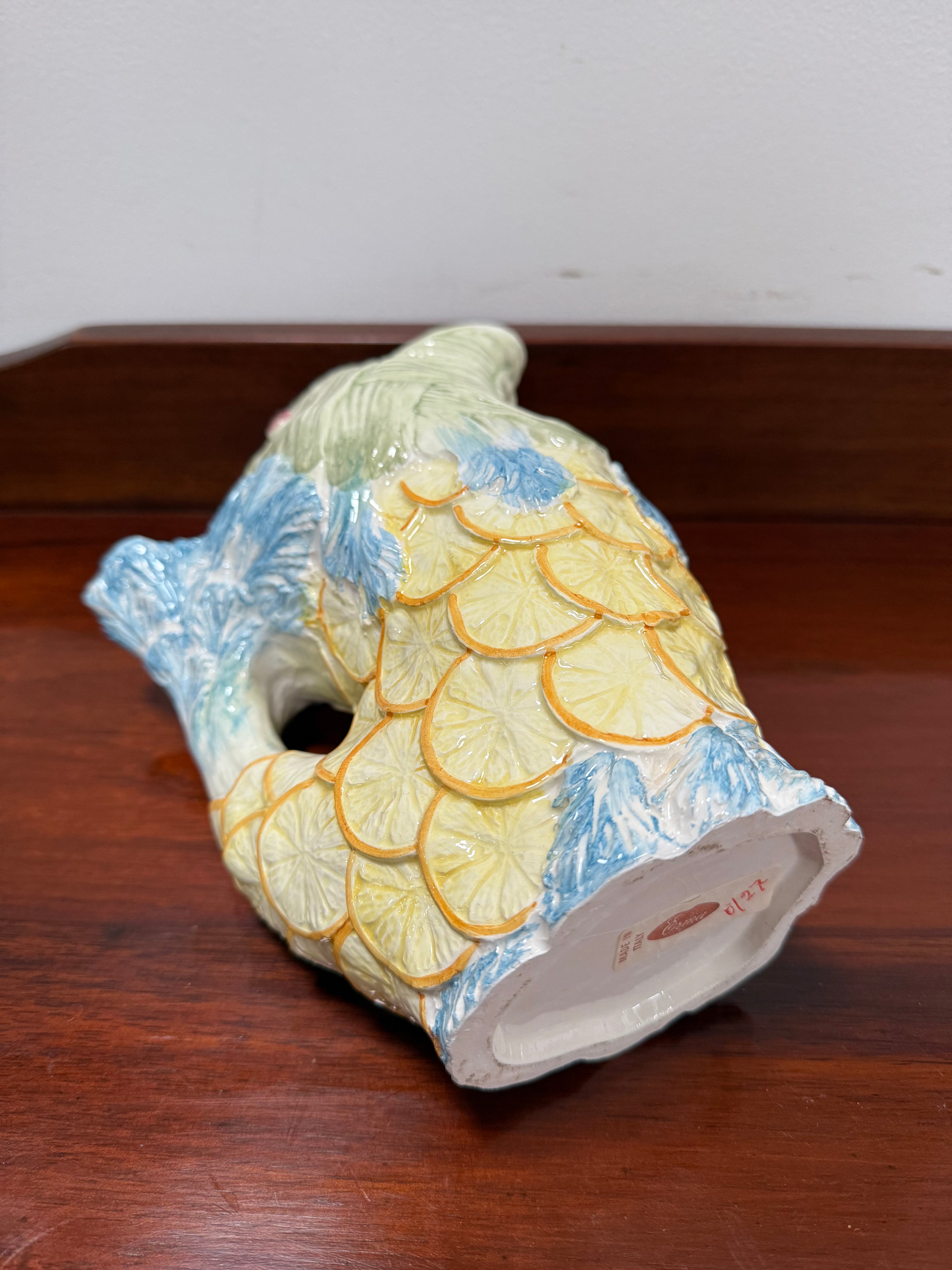 Vintage Hand Painted Italian Majolica Fish Gurgle Jug | Antique & Vintage | Moonee Ponds Antiques | Australia Wide Delivery